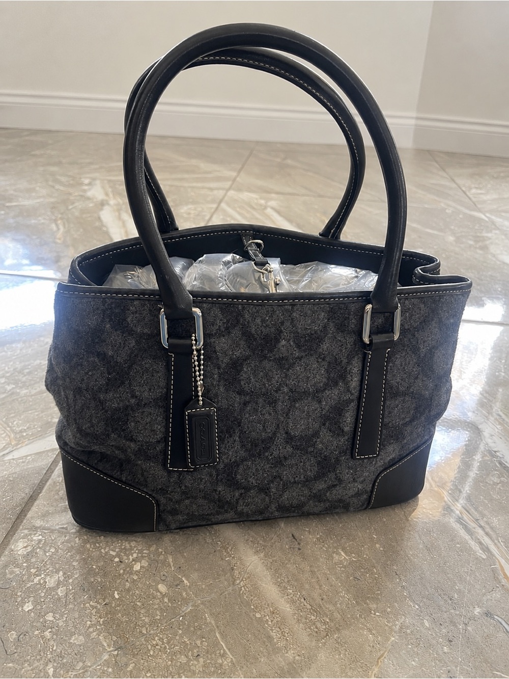Vintage Coach Signature Wool mini/small Tote Bag Style 7723”.